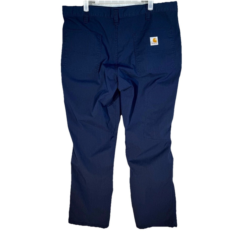 Carhartt Carpenter Pants Men's 74533-20 36x30 Navy Ripstop Relaxed Fit - Picture 2 of 7